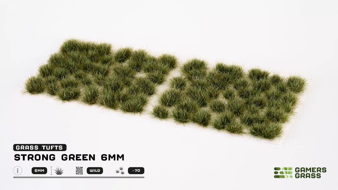 GAMERS GRASS STRONG GREEN 6MM TUFT - WILD